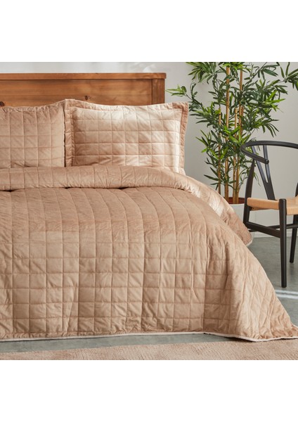 Noela Çift Kişilik Kapitone Yatak Örtüsü Bej modelleri