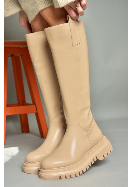 R312401309 Ten Kalın Tabanlı Kadın Çizme