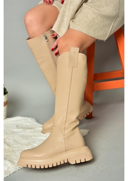 R312401309 Ten Kalın Tabanlı Kadın Çizme modelleri