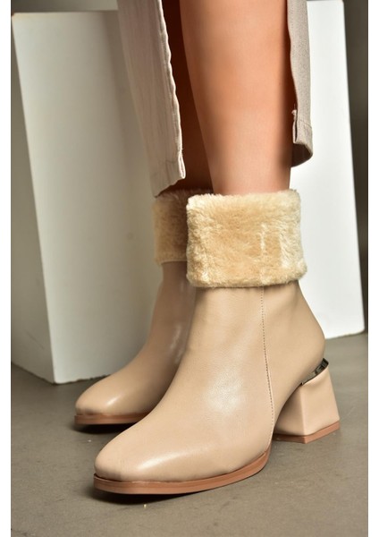 R241049109 Ten Kalın Topuklu Kadın Bot fiyatları