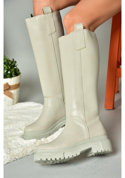 R973201109 Gri Kalın Tabanlı Kadın Çizme fırsatları