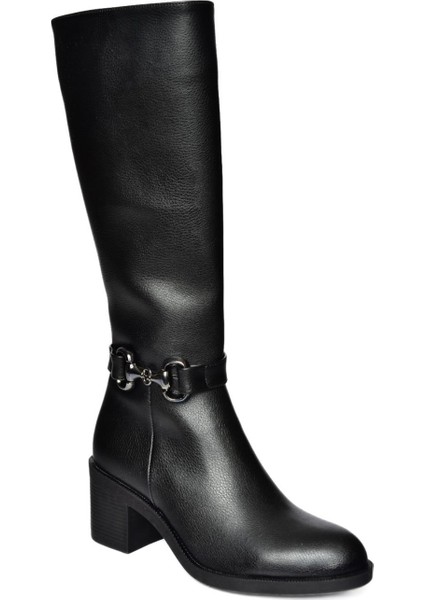 R404802709 Siyah Alçak Topuklu Kadın Çizme indirimleri