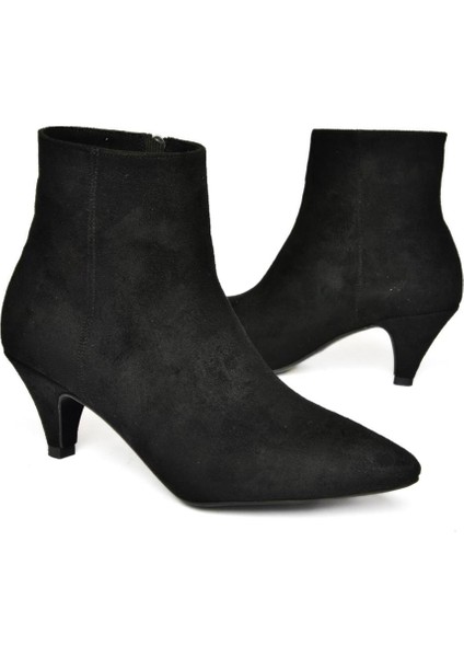 R404710002 Siyah Süet Alçak Topuklu Kadın Bot indirimleri