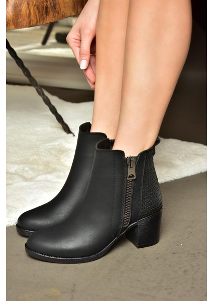 R674161009 Siyah Kalın Topuklu Kadın Bot modelleri