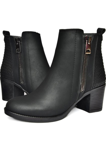 R674161009 Siyah Kalın Topuklu Kadın Bot indirimleri