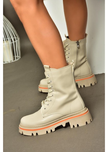 R524802209 Bej Bağcıklı Kadın Postal Bot modelleri