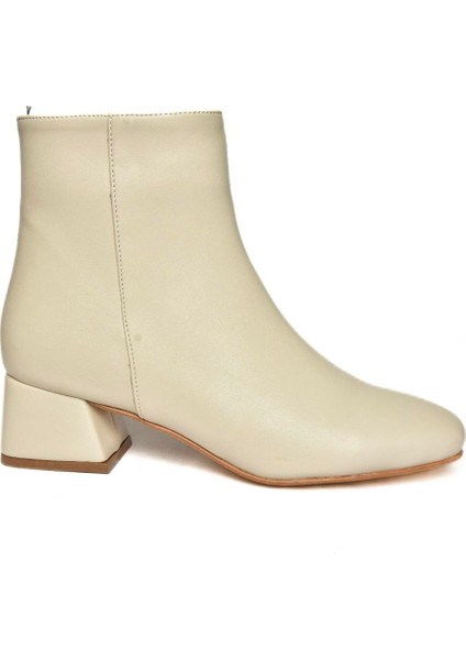 R654012409 Bej Kalın Topuklu Kadın Bot indirimleri