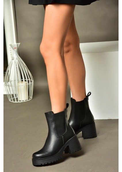 R996020009 Siyah Kalın Topuklu Kadın Bot indirimleri