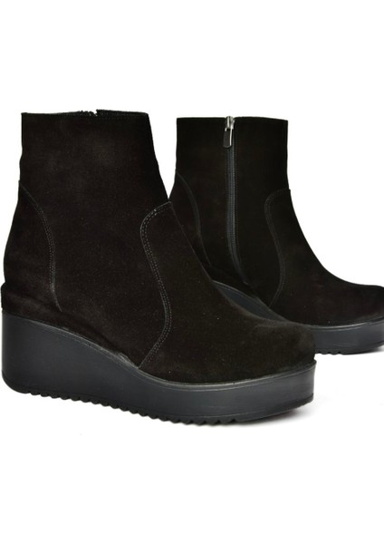 R667930002 Siyah Hakiki Deri Süet Kadın Bot indirimleri