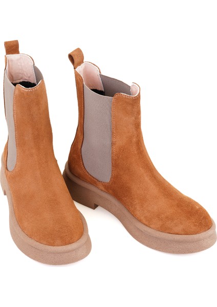 Sering Taba Kadın Lastikli Nubuk Deri Chelsea Bot fırsatları