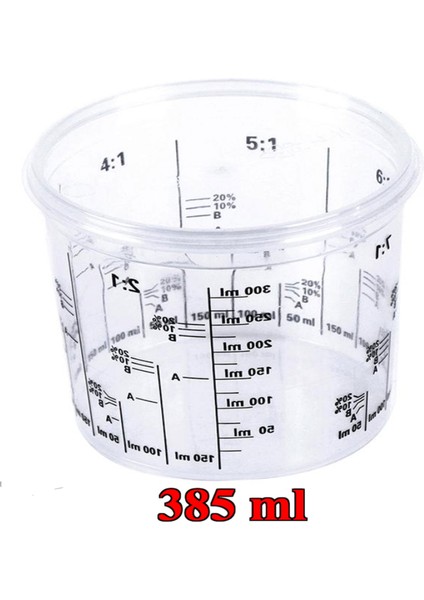Ölçekli Plastik Boya Karıştırma Kap Pp Sert Kapaklı 385ML. (200 Adet)