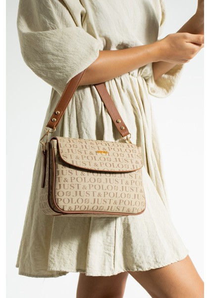 Yeni Sezon Kolon Askılı 4 Bölmeli Vizon Taba Kadın Omuz Çantası 25X15CM PBU2174 fırsatları