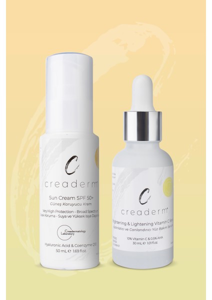 Güneş Koruyucu Kremspf 50 & Vitamin C Aydınlandırıcı Canlandırıcı Set