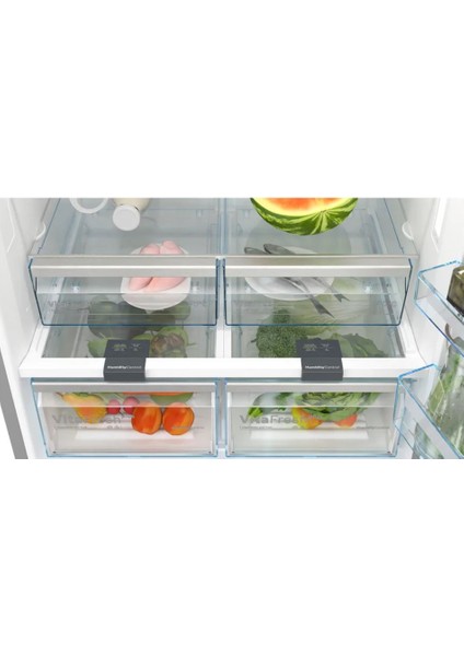 KGN86PIE0N Alttan Donduruculu Buzdolabı 186 x 86 cm Kolay Temizlenebilir Inox No-Frost