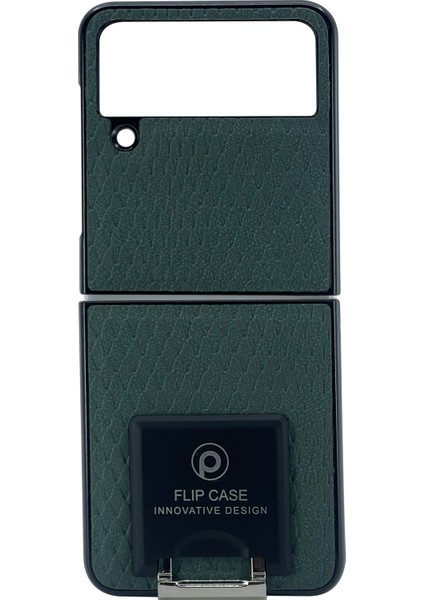 Samsung Z Flip 4 Uyumlu Suni Deri Arka Koruma Kılıf