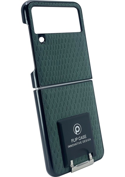 Samsung Z Flip 4 Uyumlu Suni Deri Arka Koruma Kılıf