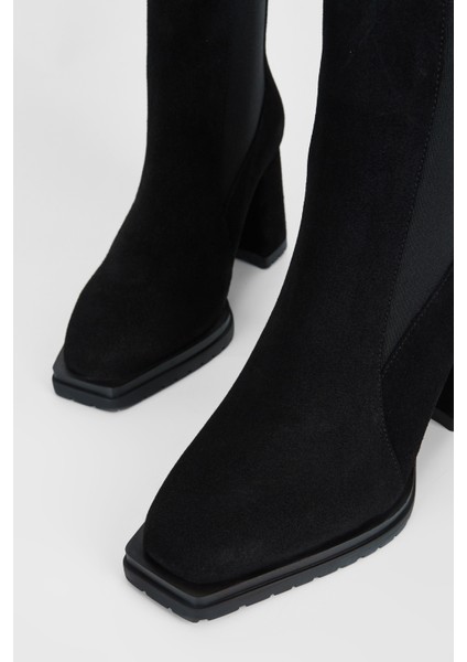 Kadın Siyah Süet Deri Casual Bot 923 774 Bn Bot SK23/24 modelleri