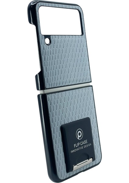 Samsung Z Flip 4 Uyumlu Suni Deri Arka Koruma Kılıf