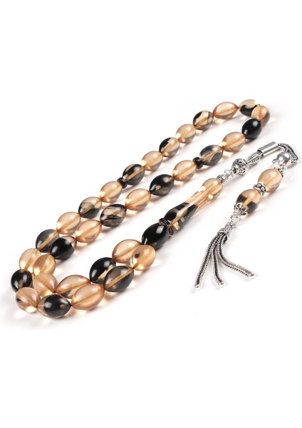 Özel Tasarım Füme Sıkma Kehribar Tesbih