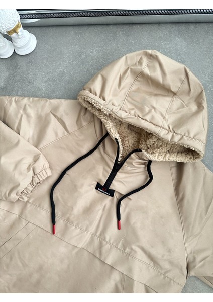 İçi Kürklü Kanguru Cep Mont Su Geçirmez modelleri