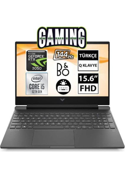 Hp Victus Gaming 15-FA0011NT Intel Core I5-12450H 32GB 512GB SSD 4gb RTX3050 Freedos 15.6" Fhd Taşınabilir Bilgisayar 80D33EAVB01