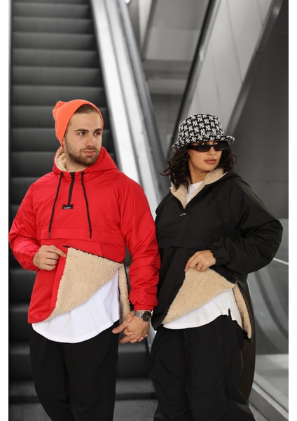 İçi Kürklü Kanguru Cep Mont Su Geçirmez fırsatları