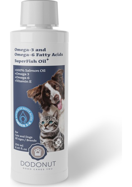 Superfish Oil+ Kedi ve Köpekler Için %100 Doğal Somon Yağı 250 ml