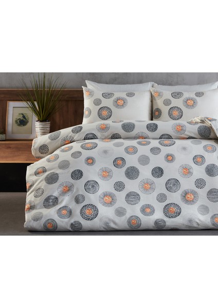 Polycotton Pamuklu Nevresim Takımı Cosmos Tek King Size - Gri