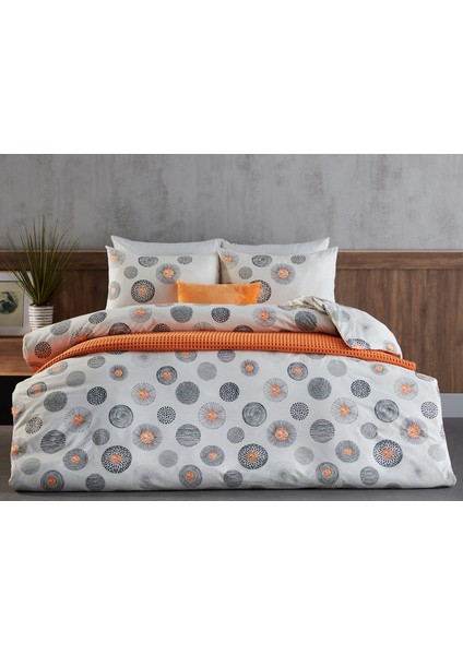 Polycotton Pamuklu Nevresim Takımı Cosmos Tek King Size - Gri