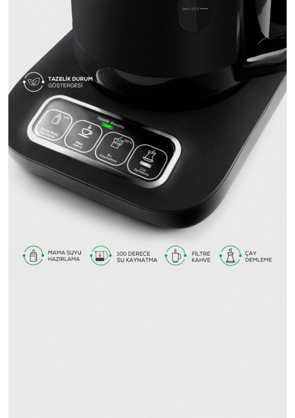 Çaysever Robotea Pro 4in1 Konuşan Otomatik Çay Makinesi, Isıtıcı ve Filtre Kahve Demleme Mak.