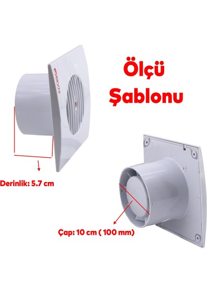 Dekoratif Banyo Wc Havalandırma Aspiratörü Fanı Kirli Hava Kötü Koku Fanı Plastik Vantilatör 100 mm fiyatları