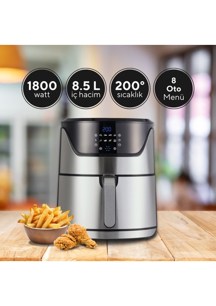 Inox Digital Fastfryer (Yağsız Fritöz Airfryer) HAF-08