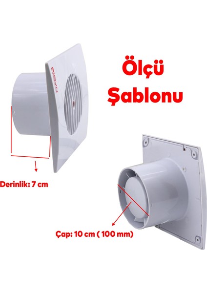 Dekoratif Banyo Wc Havalandırma Aspiratörü Fanı Kirli Hava Kötü Koku Fanı 100 mm fiyatları