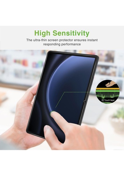Samsung Galaxy Tab S9 Fe + Plus 12.4 Inç Tablet Ekran Koruyucu Cam Nano Esnek Kırılmaz Tam Kaplar