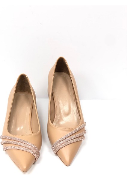 Kafkaslar Ayakkabı Kafkaslar Klasik Üç Şerit Taşlı 3 Cm Kısa Topuklu Babet Kadın Ayakkabı fiyatları