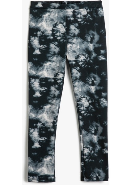 Tayt Beli Lastikli Batik Desenli