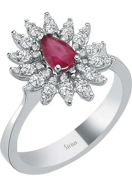 Pırlanta ve Damla Yakut Taşlı Anturaj Yüzük 0404R0366