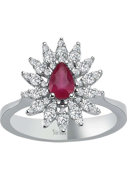 Pırlanta ve Damla Yakut Taşlı Anturaj Yüzük 0404R0366 fiyatları