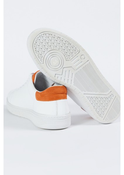 Wrangler Deri Beyaz Turuncu Sneaker Ayakkabı