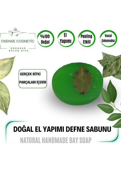 %100 Doğal El Yapımı Defne Yapraklı Sabun 135 gr
