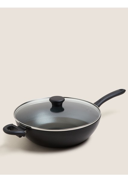 Yapışmaz Kapaklı Wok Tava 30 cm