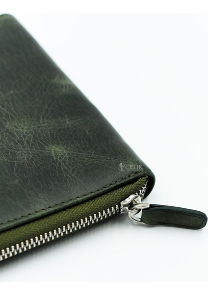 Crazy 6'lı Hakiki Deri Kalem Çantası Koyu Yeşil K86 fırsatları