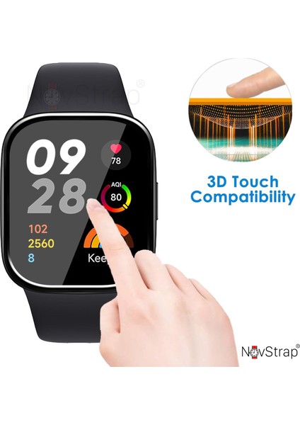 Xiaomi Redmi Watch 3 Active ile Uyumlu Ekran Koruyucu Nano Esnek Cam Tam Kaplayan Ppm