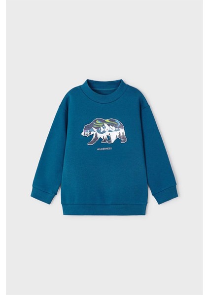 Kışlık Erkek Uzun Kol S-Shirt Koyu Mavi