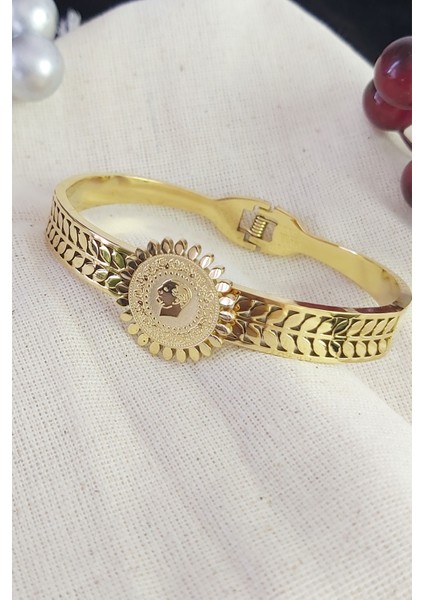 Altın Kaplama Çeyrek Çelik Kelepçe 19,5cm