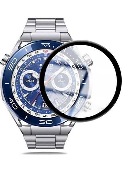 Huawei Watch Ultimate ile Uyumlu Ekran Koruyucu Nano Esnek Cam Tam Kaplayan Ppm