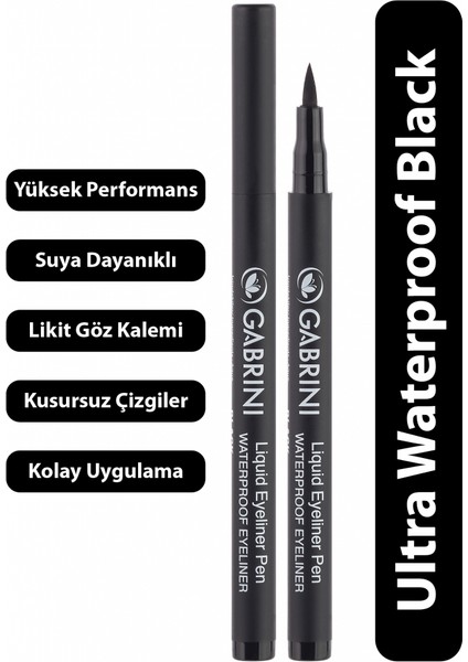 Kalem Dipliner Black Waterproof Liquid Eyeliner Pencil