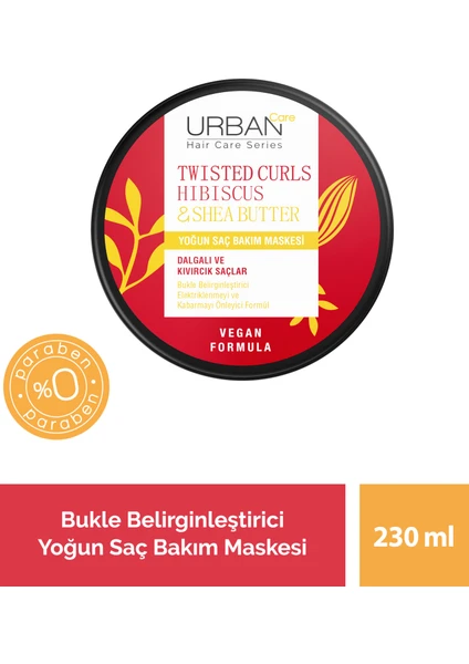 Hibiscus & Shea Butter Kıvırcık ve Dalgalı Saçlara Özel Yoğun Saç Bakım Maskesi 230 Ml-Vegan