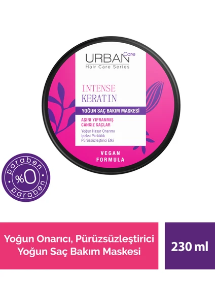 Intense Keratin Aşırı Yıpranmış Saçlara Özel Yoğun Saç Bakım Maskesi 230 Ml-Vegan