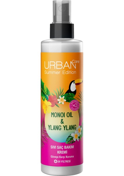 URBAN Care Summer-Monoi Yağı&Ylang Ylang Güneş Koruyucu Sıvı Saç Bakım Kremi-Vegan-200ML